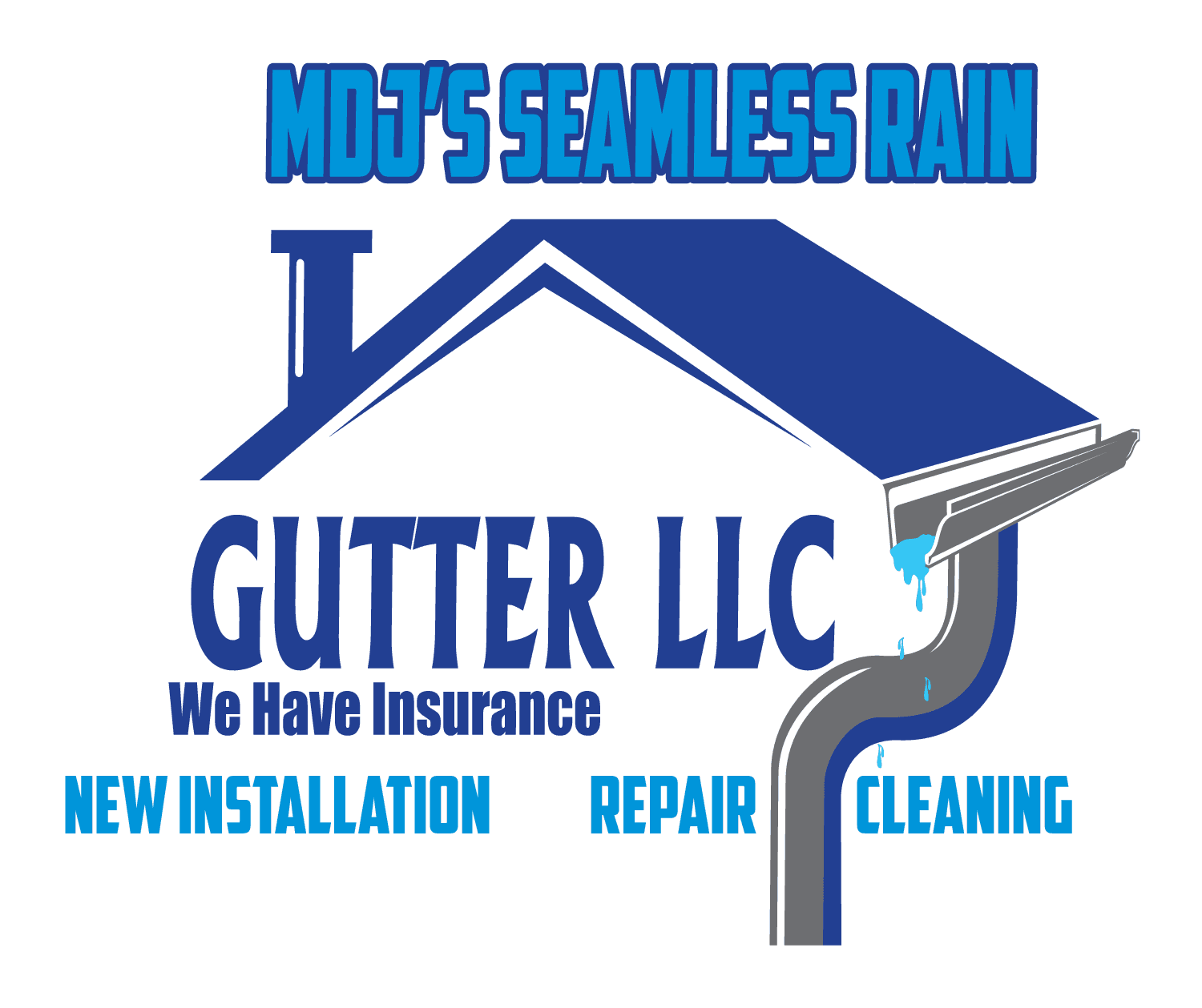 MDJ'S Seamless Rain Gutter LLC Logo